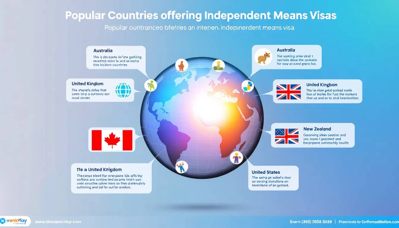Popular countries offering independent means visas.