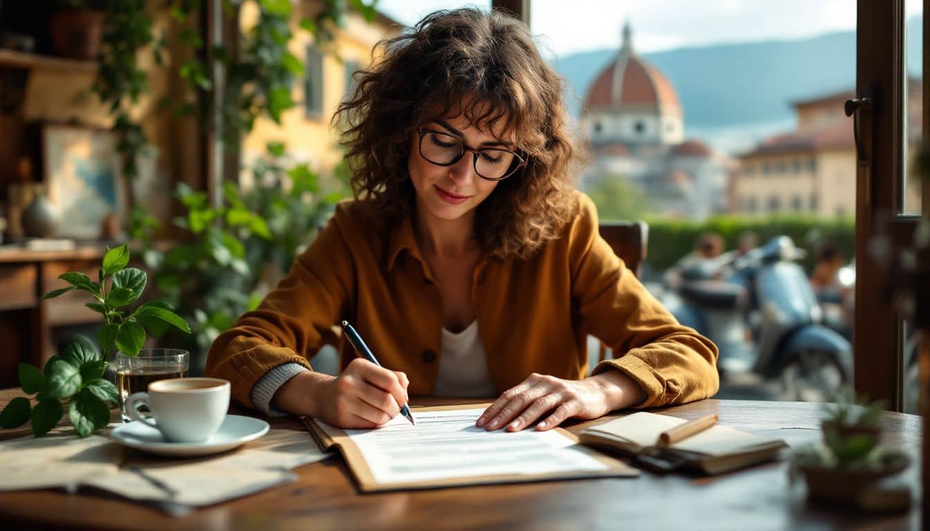 A person filling out an Italian citizenship application form for the Italian Passport.